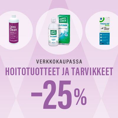 Hoitotuotteet ja tarvikkeet –25 %